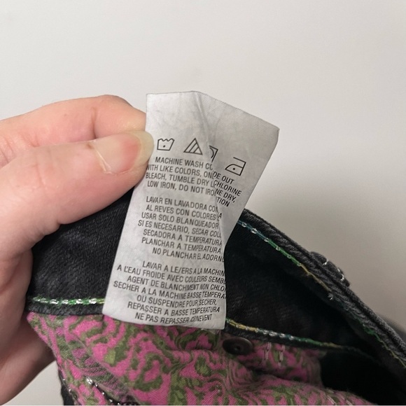 WRANGLER Rock 47 Black Boot Cut Jeans Contrast Stitching Silver Sequin Pockets 9 - Picture 6 of 9